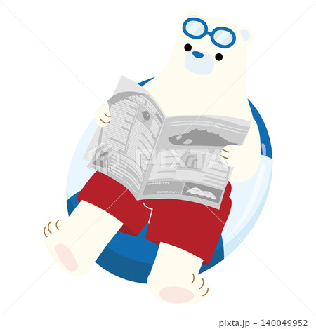 浮き輪でリラックスしているシロクマの夏イラスト 浮き輪でリラックスしているシロクマの夏イラスト 140049952