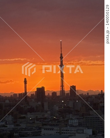 スカイツリーの夕焼け スカイツリーの夕焼け 140050129