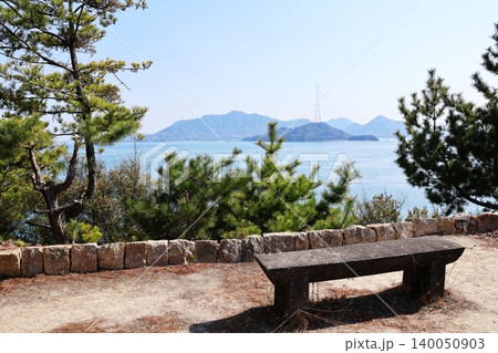 賀儀城跡から望む瀬戸内海の絶景(広島県竹原市) 賀儀城跡から望む瀬戸内海の絶景(広島県竹原市) 140050903