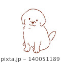 座っている犬 140051189