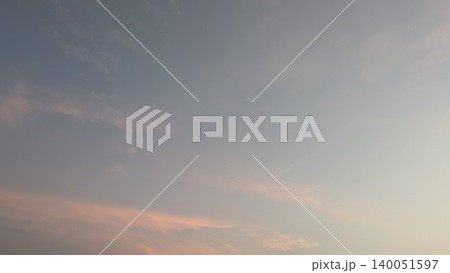 Tranquil morning sky displays soft pastel pink cloud streaks along the lower horizon, offering a large minimalist blue copy space above. This serene dawn atmosphere provides a subtle natural texture, Tranquil morning sky displays soft pastel pink cloud streaks along the lower horizon, offering a large minimalist blue copy space above. This serene dawn atmosphere provides a subtle natural texture, 140051597