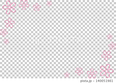 A frame adorned with vibrant pink cherry blossoms. 140051981