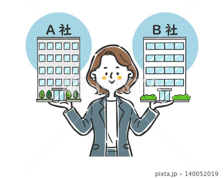 会社を比較するキャリアウーマン　ベクター 140052019