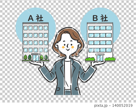 会社を比較するキャリアウーマン　ベクター 140052019
