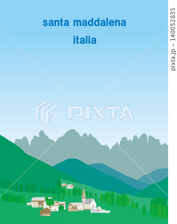 サンタ・マッダレーナ　santa maddalena　ドロミーティ　dolomiti　イタリア　夏 140052835