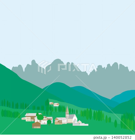 サンタ・マッダレーナ　santa maddalena　ドロミーティ　dolomiti　イタリア　夏 140052852