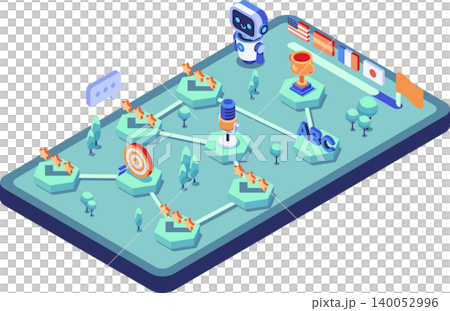 Isometric Language Learning App with AI Robot and Gamified Path Isometric Language Learning App with AI Robot and Gamified Path 140052996