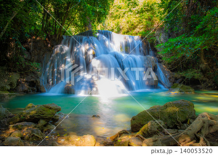 Landscape of Huai Mae Kamin waterfall Srinakarin Is a waterfall in the deep forest at Kanchanaburi, Thailand. Landscape of Huai Mae Kamin waterfall Srinakarin Is a waterfall in the deep forest at Kanchanaburi, Thailand. 140053520