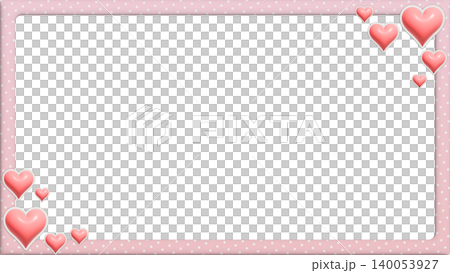 Puffy heart polka dot frame (pink) _16:9 Puffy heart polka dot frame (pink) _16:9 140053927