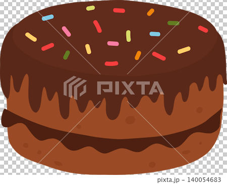 chocolate cake with chocolate frosting and colorful sprinkles for bakery birthday and party design chocolate cake with chocolate frosting and colorful sprinkles for bakery birthday and party design 140054683