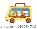 中身が見える救急車型救急箱のイラスト 140054710