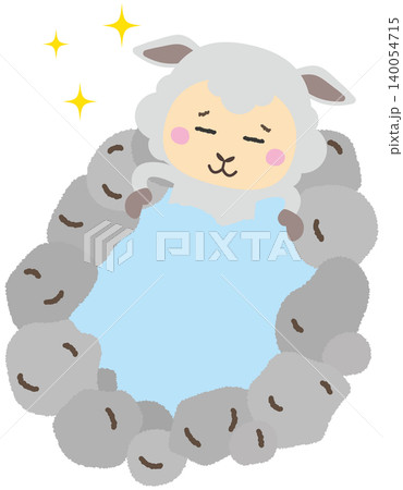 羊毛温泉でリラックスするひつじキャラクター 羊毛温泉でリラックスするひつじキャラクター 140054715