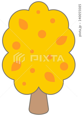 Cute Autumn Tree Cartoon Graphic for Kids Forest Outdoor Adventure 140055085