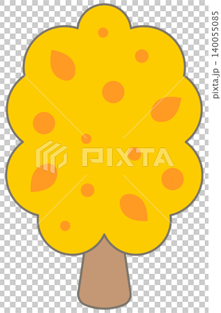 Cute Autumn Tree Cartoon Graphic for Kids Forest Outdoor Adventure 140055085
