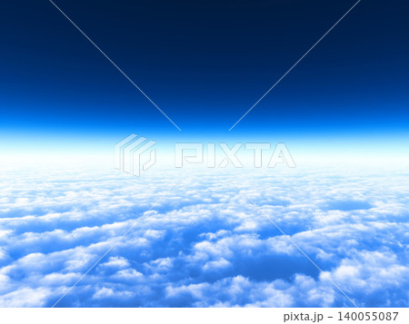 青空と雲海が広がる天空の絶景パノラマ 青空と雲海が広がる天空の絶景パノラマ 140055087