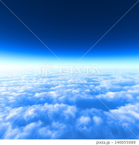 青空と雲海が広がる天空の絶景パノラマ 青空と雲海が広がる天空の絶景パノラマ 140055089