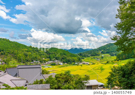 大阪府能勢町 長谷の棚田と黄金色の田園風景※作品コメント欄に撮影位置 大阪府能勢町 長谷の棚田と黄金色の田園風景※作品コメント欄に撮影位置 140055749