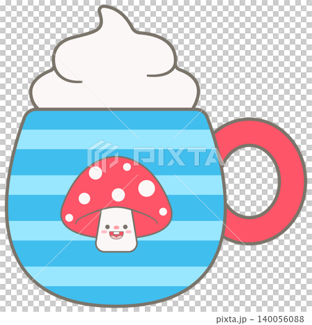 Cute Cartoon Drink Mug with Mushroom and Whipped Cream for Kids Camping 140056088