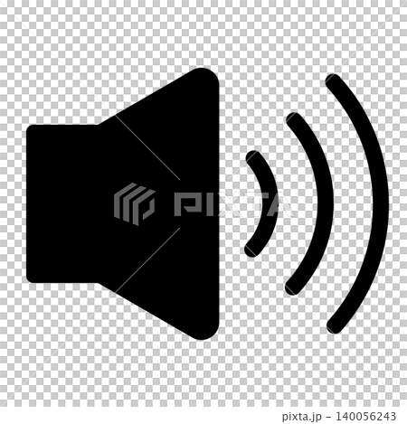 スピーカー、音量のシンプルなアイコンイラスト001 140056243