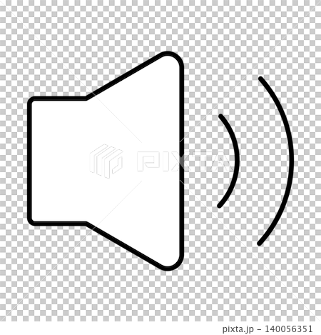 揚聲器和音量控制的簡單圖示插圖 004 140056351