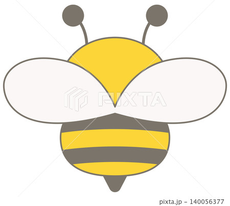 Cute Chubby Bee Character Back View Cartoon for Kids Nature Adventure Cute Chubby Bee Character Back View Cartoon for Kids Nature Adventure 140056377
