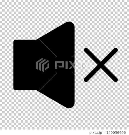 スピーカー、音量のシンプルなアイコンイラスト007 スピーカー、音量のシンプルなアイコンイラスト007 140056406