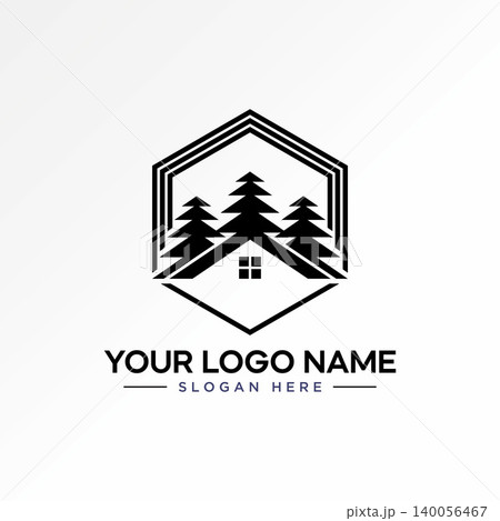 Line hexagon ecology tree home architecture exterior roof nature environment logo design graphic concept creative premium vector stock image top sell Line hexagon ecology tree home architecture exterior roof nature environment logo design graphic concept creative premium vector stock image top sell 140056467