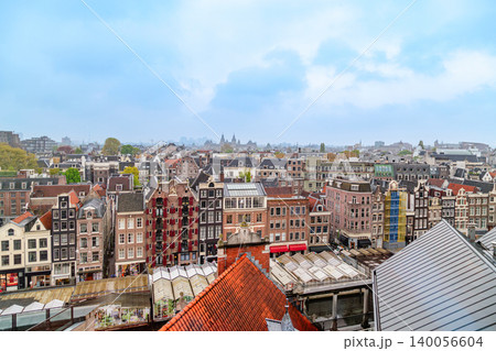 View of the rooftops and buildings of Amsterdam, the capital of the Netherlands View of the rooftops and buildings of Amsterdam, the capital of the Netherlands 140056604