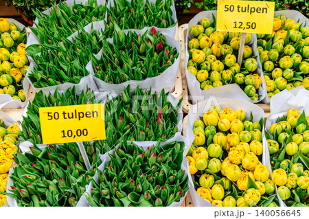 Colorful tulips for sale at a vibrant market. Colorful tulips for sale at a vibrant market. 140056645