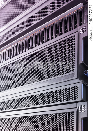 Array of data storage hard drives in internet data center Array of data storage hard drives in internet data center 140057274