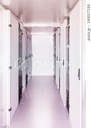 Server room with racks in internet data center 140057288