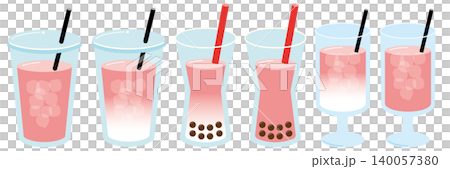 いちごドリンクのイラストセット 140057380
