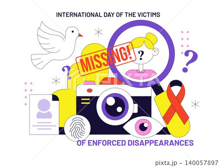 International Day of the Victims of Enforced Disappearances Vector Illustration Featuring Missing Persons Awareness, Human Rights and Remembrance 140057897