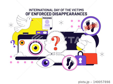 International Day of the Victims of Enforced Disappearances Vector Illustration Featuring Missing Persons Awareness, Human Rights and Remembrance 140057898