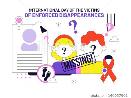 International Day of the Victims of Enforced Disappearances Vector Illustration Featuring Missing Persons Awareness, Human Rights and Remembrance 140057901