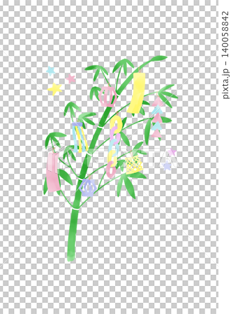 Cute Tanabata decoration illustrations Cute Tanabata decoration illustrations 140058842