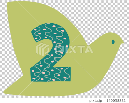 数字の2と鳥 数字の2と鳥 140058881