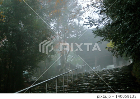 神護寺の紅葉の参道 神護寺の紅葉の参道 140059135