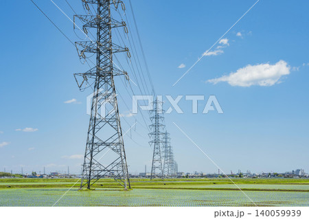 鉄塔　高圧鉄塔　送電線 140059939