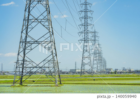 鉄塔 高圧鉄塔 送電線 鉄塔 高圧鉄塔 送電線 140059940