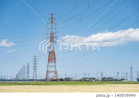 鉄塔　高圧鉄塔　送電線 140059949