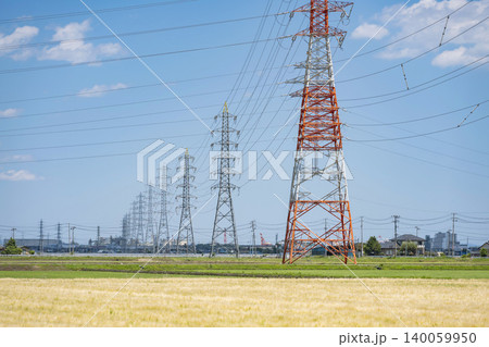 鉄塔 高圧鉄塔 送電線 鉄塔 高圧鉄塔 送電線 140059950