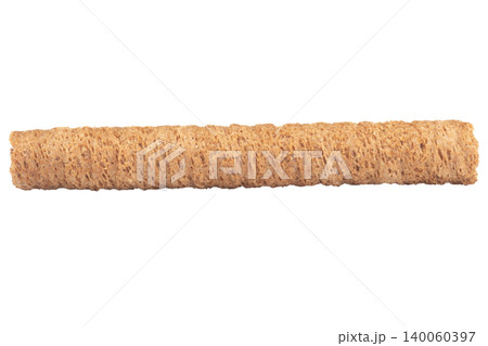 Chocolate cylinder rolled dark isolated on white background Chocolate cylinder rolled dark isolated on white background 140060397