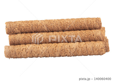 Chocolate cylinder rolled dark isolated on white background Chocolate cylinder rolled dark isolated on white background 140060400