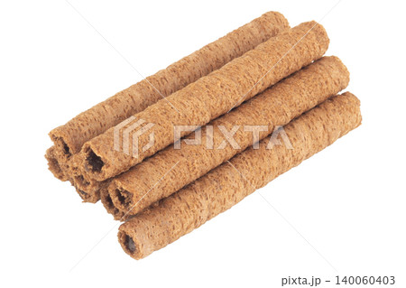 Chocolate roll bar isolated on white background 140060403