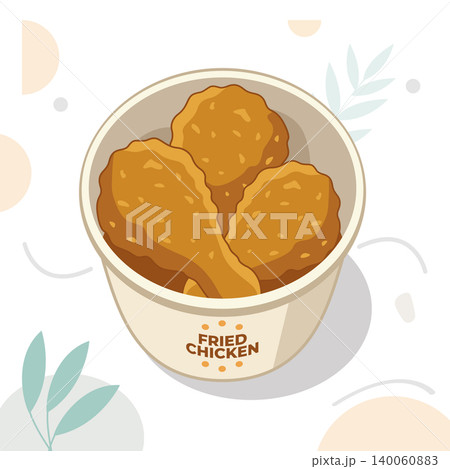Crispy Fried Chicken Bucket Promotional Banner for Fast Food Restaurant 140060883