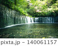 新緑の白糸の滝を斜めから見た風景 軽井沢 140061157