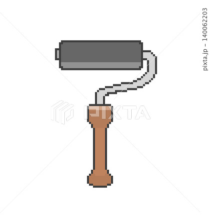 ペイントローラー_ドット絵(黒) ペイントローラー_ドット絵(黒) 140062203