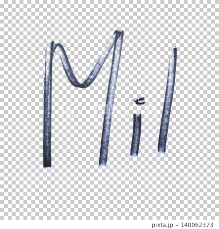 The image displays the word "Mil" written in dark blue marker The image displays the word "Mil" written in dark blue marker 140062373