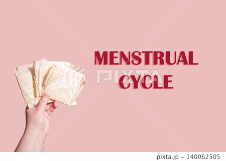 Devices for woman hygiene. Illustration of irregular period and feminine health problems. Menstrual cycle concept Devices for woman hygiene. Illustration of irregular period and feminine health problems. Menstrual cycle concept 140062505